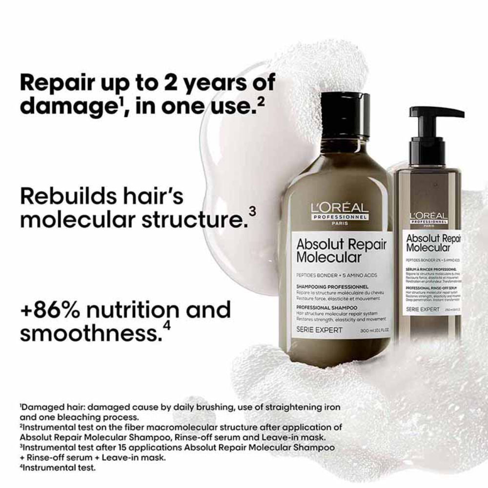L'Oreal Professionnel Absolut Repair Molecular Hair Shampoo, Serum & Leave-In Mask