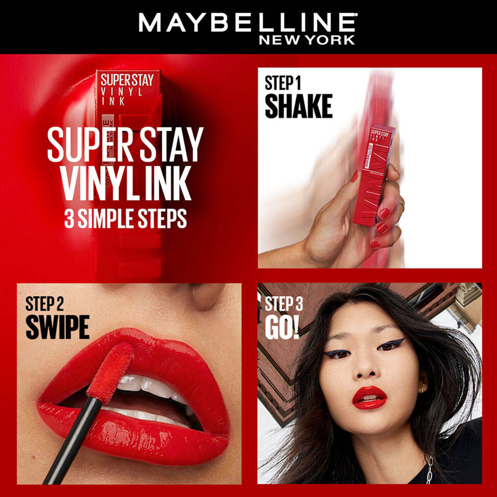 Maybelline New York Superstay Vinyl Ink Liquid Lipstick - Pack of 4