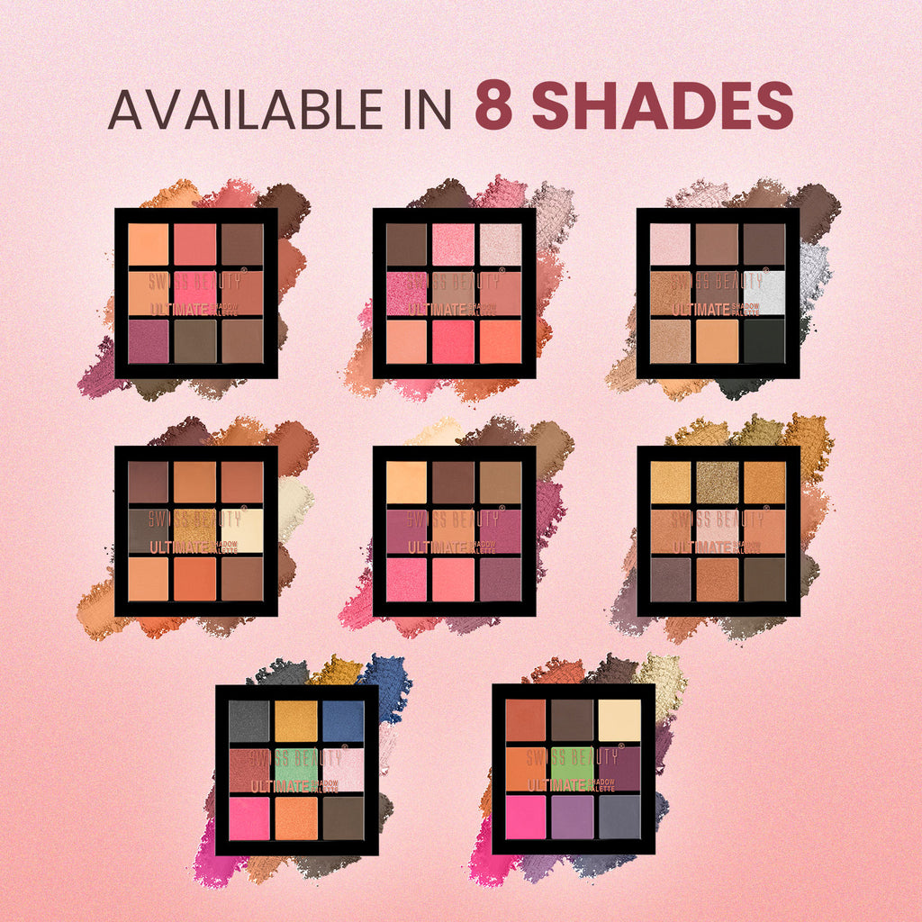 Swiss Beauty Ultimate 9 Pigmented Colors Eyeshadow Palette - Shade 02