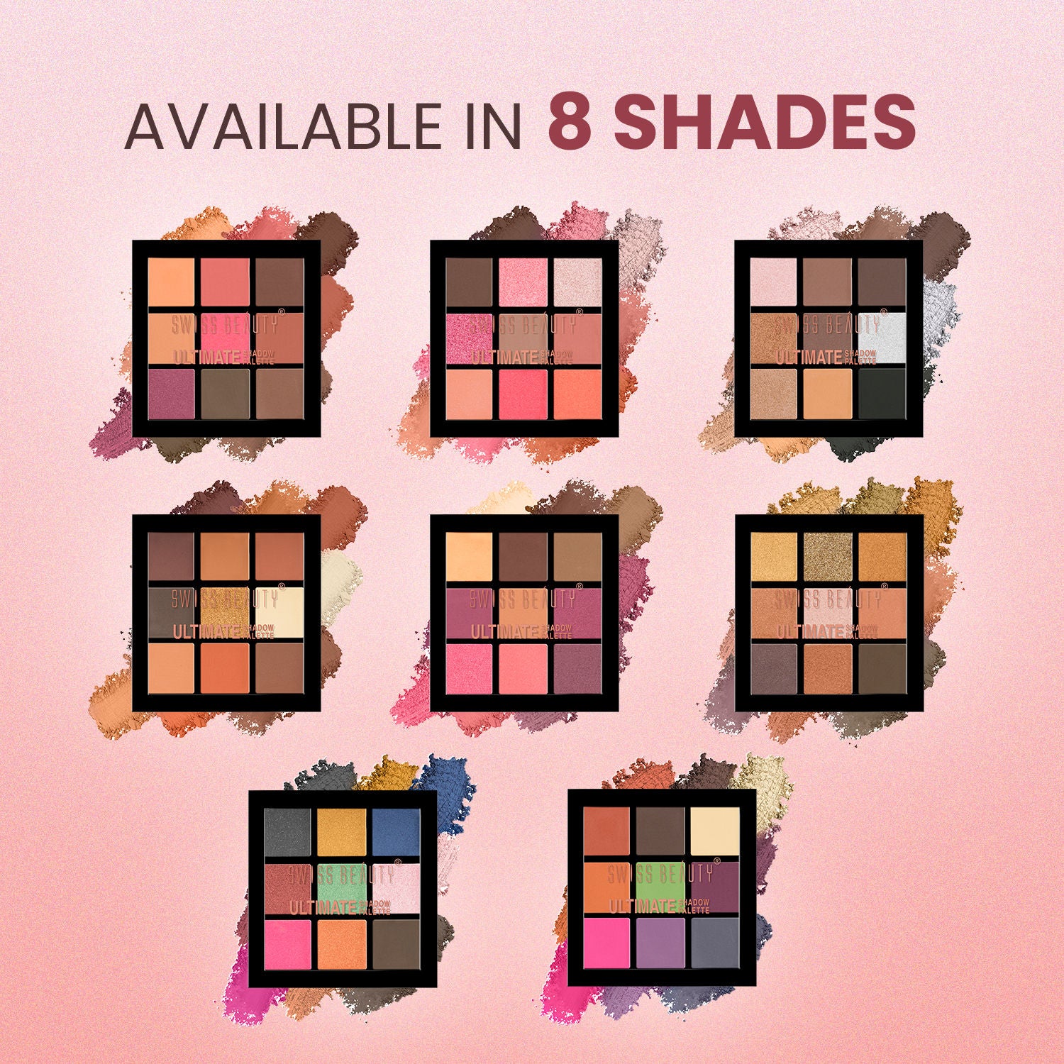 Swiss Beauty Ultimate 9 Pigmented Colors Eyeshadow Palette - Shade 02