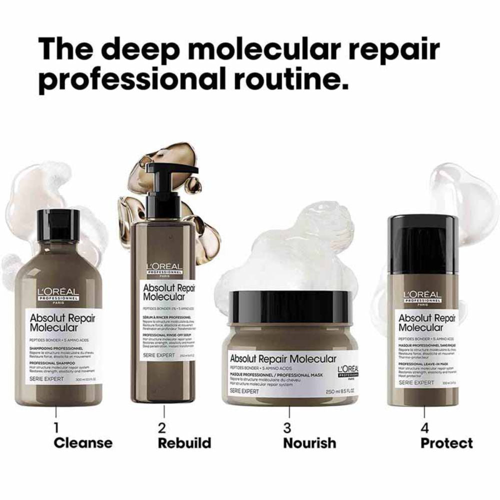 L'Oreal Professionnel Absolut Repair Molecular Hair Shampoo, Serum & Leave-In Mask
