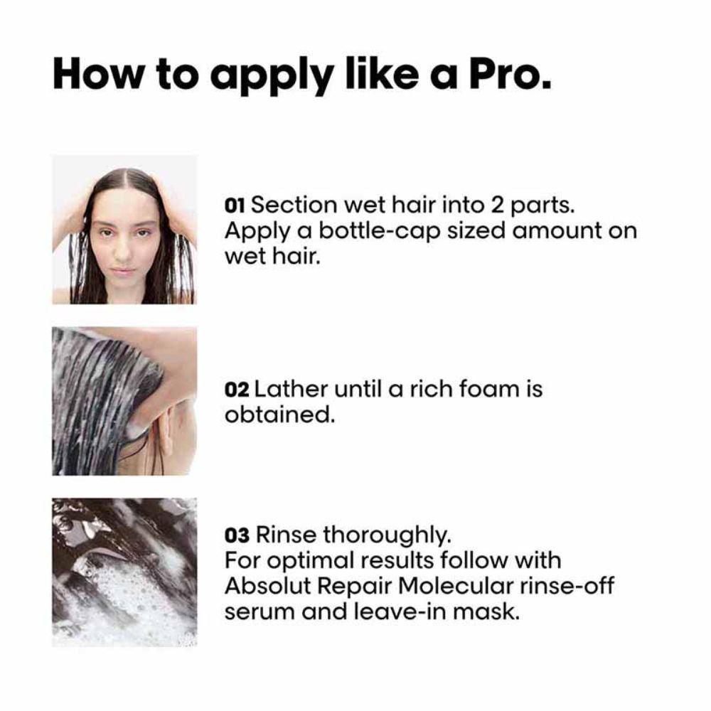 L'Oreal Professionnel Absolut Repair Molecular Hair Shampoo, Serum & Leave-In Mask