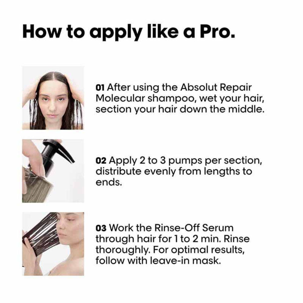 L'Oreal Professionnel Absolut Repair Molecular Hair Shampoo, Serum & Leave-In Mask