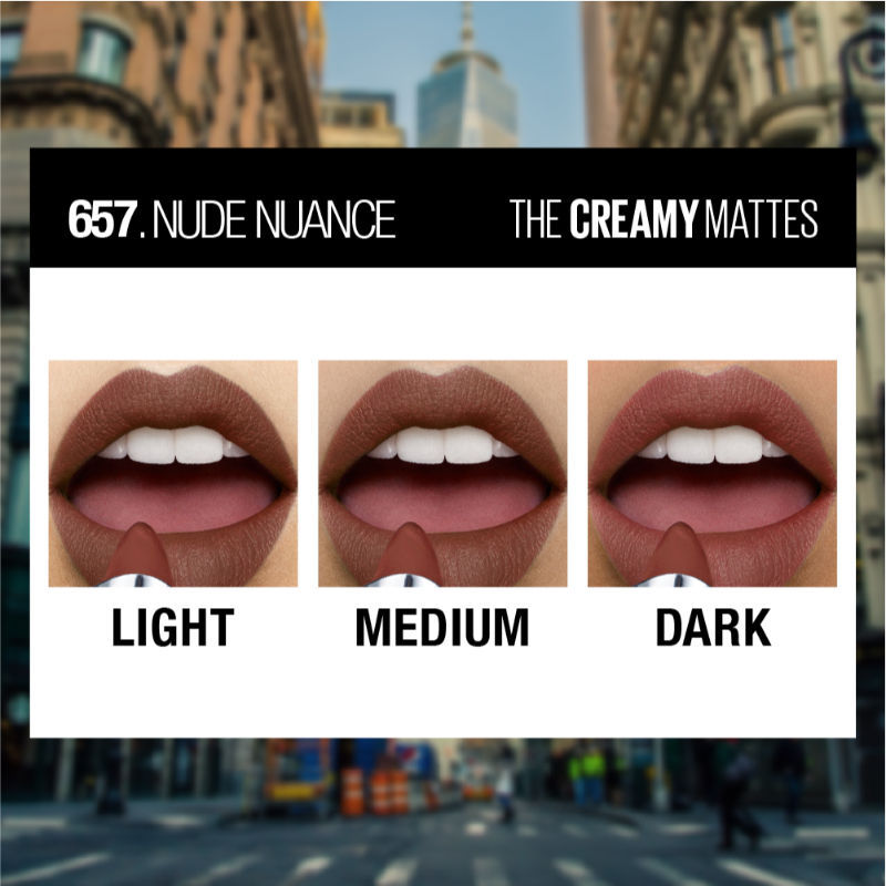 Maybelline New York Color Sensational Creamy Matte Lipstick 657 Nude Nuance 3.9g