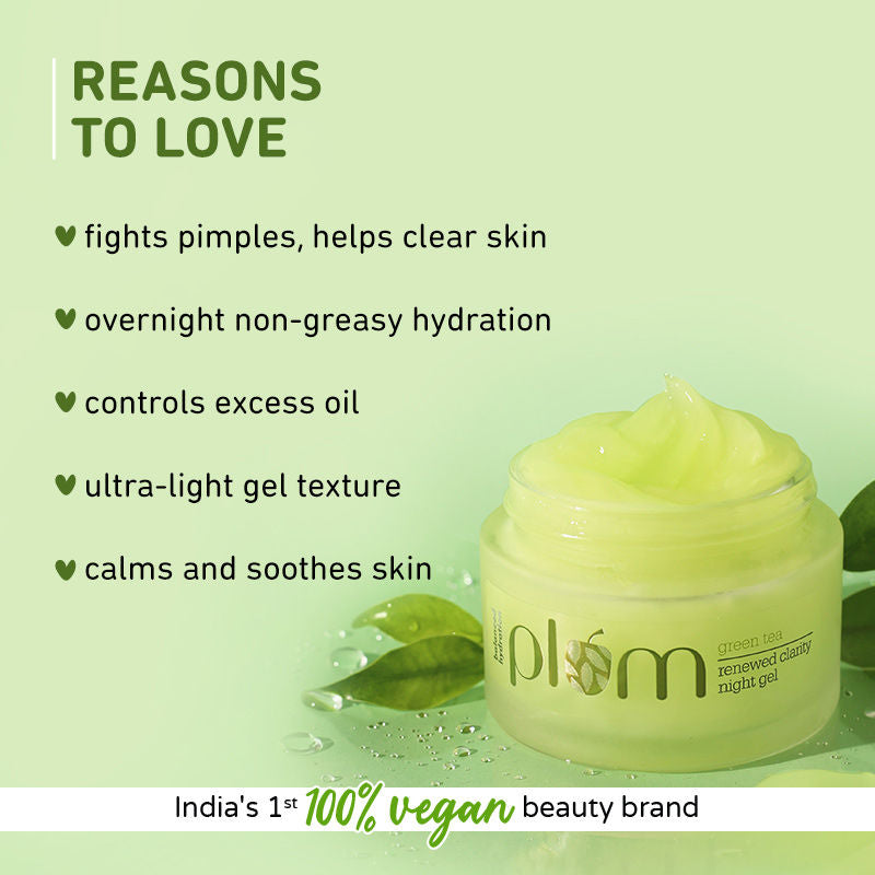 Plum Green Tea Night Gel Cream with Glycolic Acid 50ml