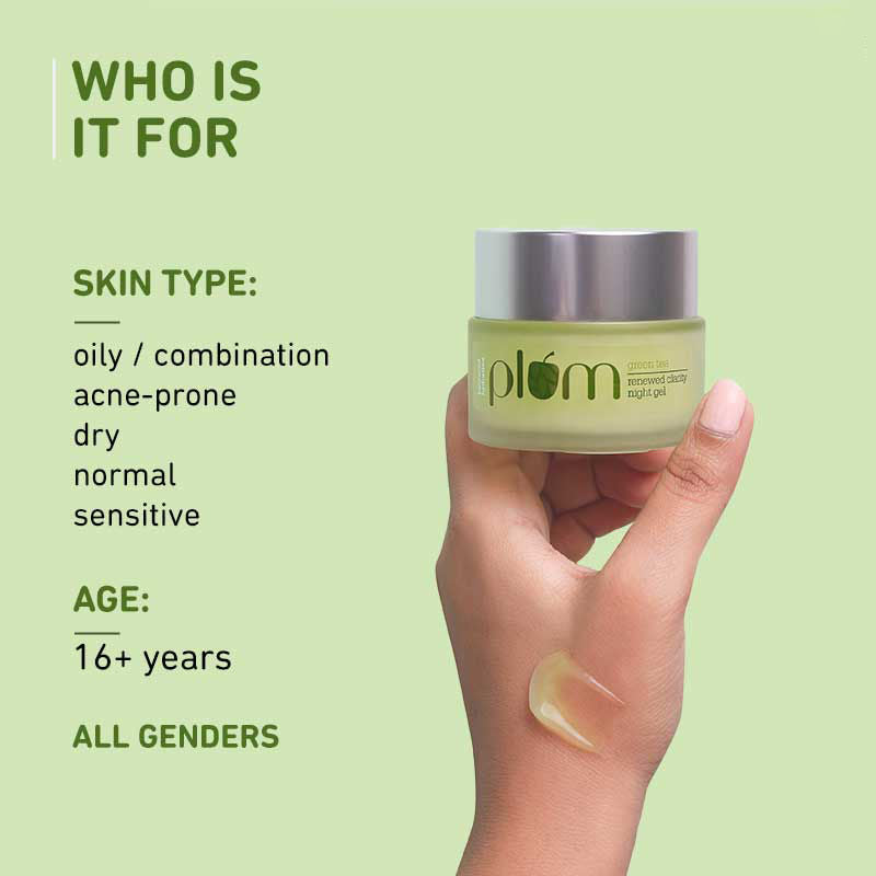 Plum Green Tea Night Gel Cream with Glycolic Acid 50ml