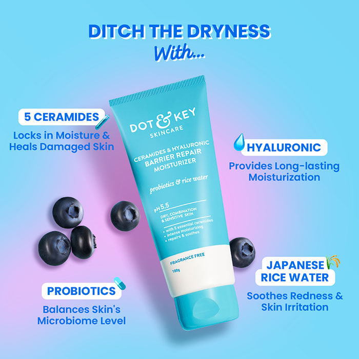 Dot & Key Hyaluronic + Ceramide Barrier Repair Hydrating Face Moisturizer 100gm